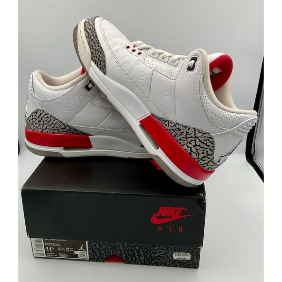 Air Jordan 3 Retro Fire Red 136064-116 M11.5 Preowned #132 main image 4